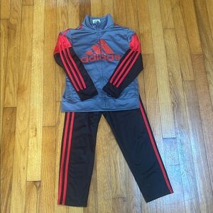Kid’s Adidas Red and Gray Athletic Set
